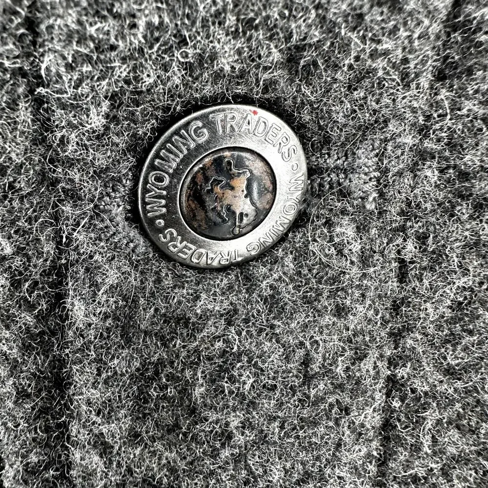 Wyoming Traders Buckaroo Vest Water Resistant Wool Collar Pocket Charcoal Gray M
